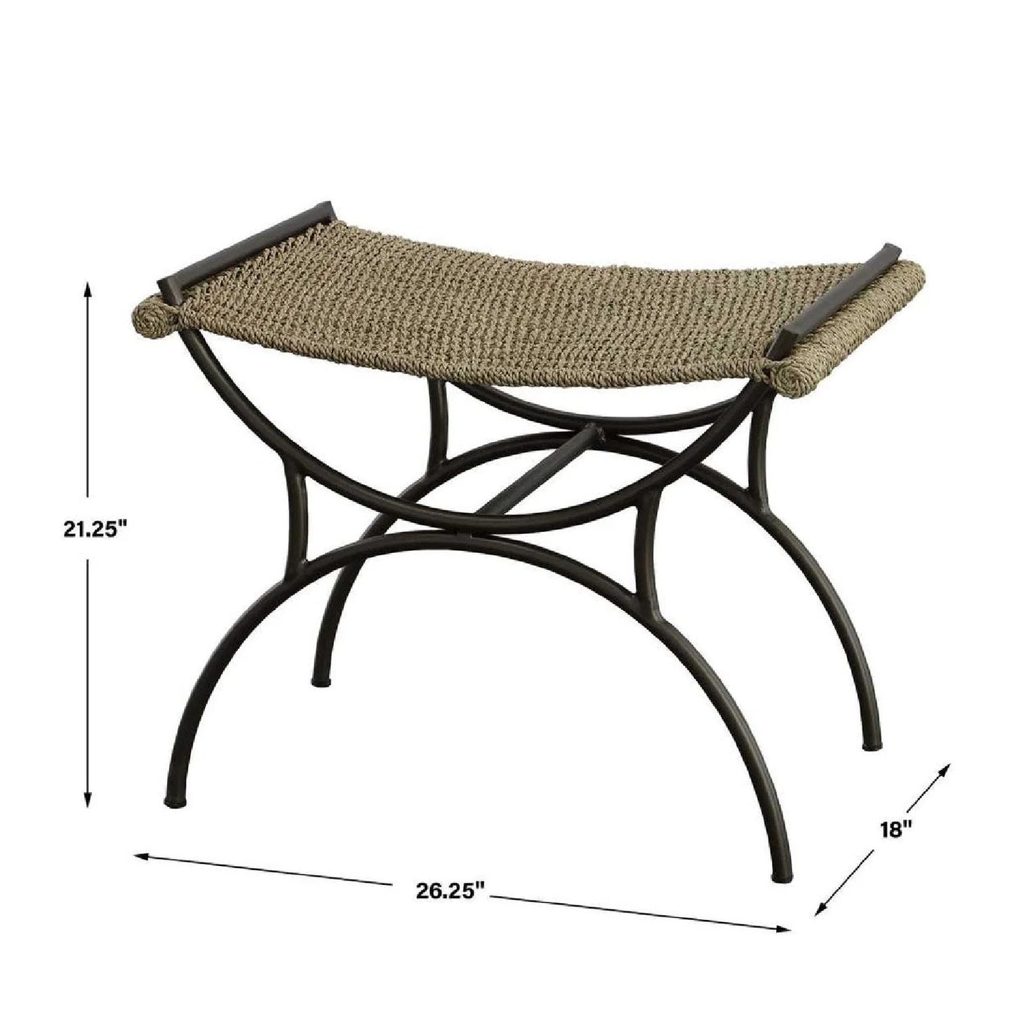 Luxury Woven Seagrass Bench European Style for Villa
