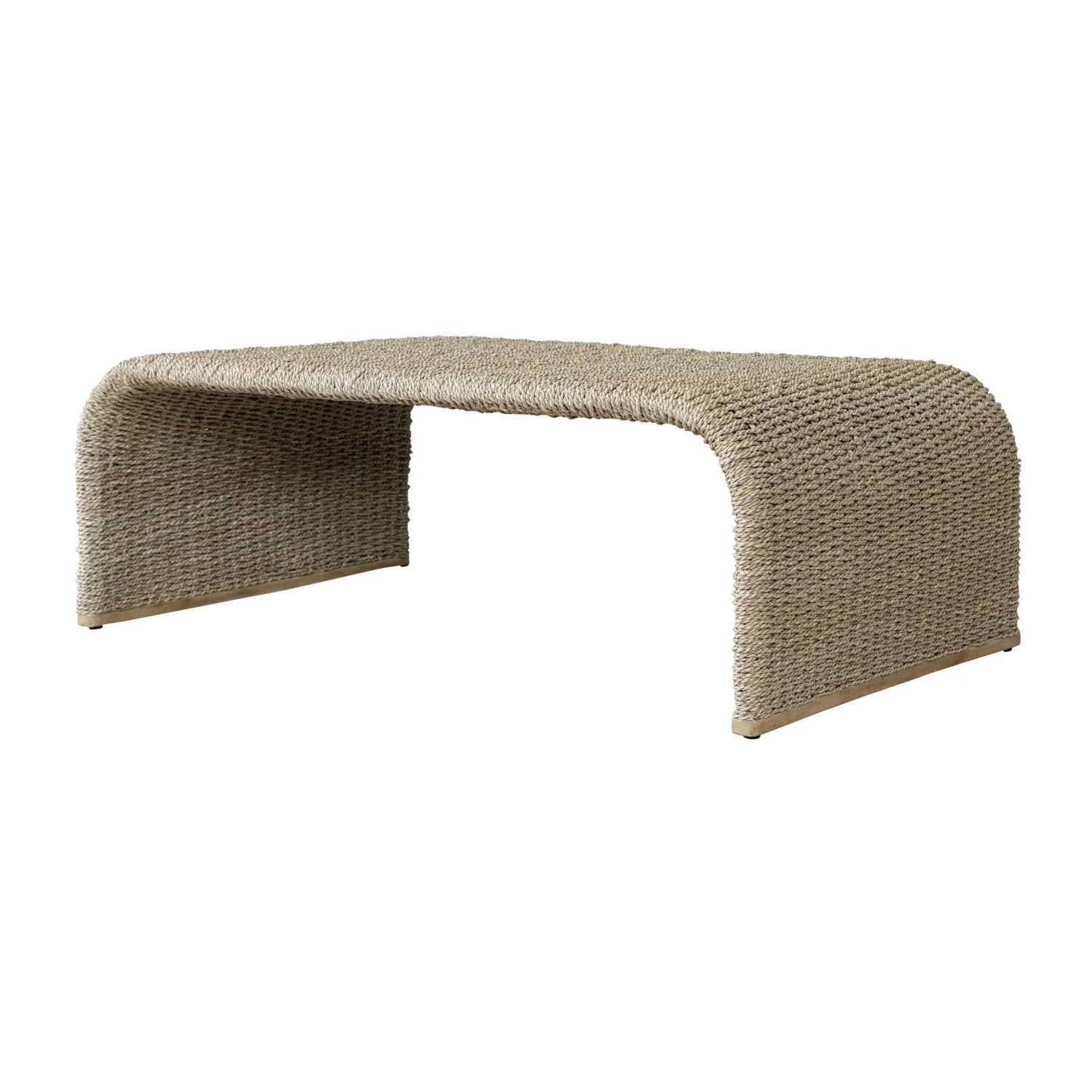 Luxury Woven Seagrass Coffee Table Modern Italian Style for Villa