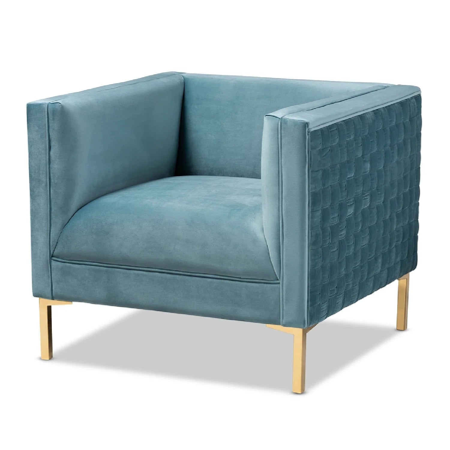 Luxury Woven Velvet Lounge Chair Modern Italian Style for Villa
