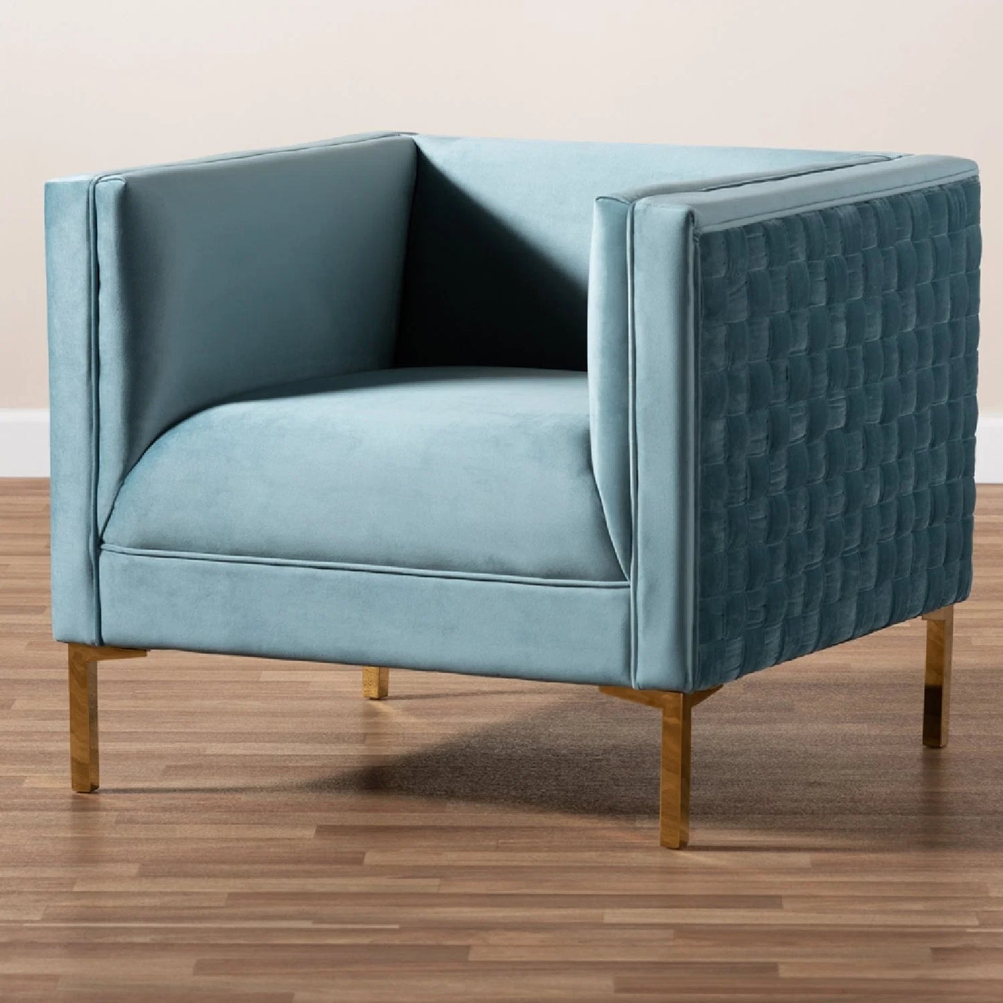 Luxury Woven Velvet Lounge Chair Modern Italian Style for Villa