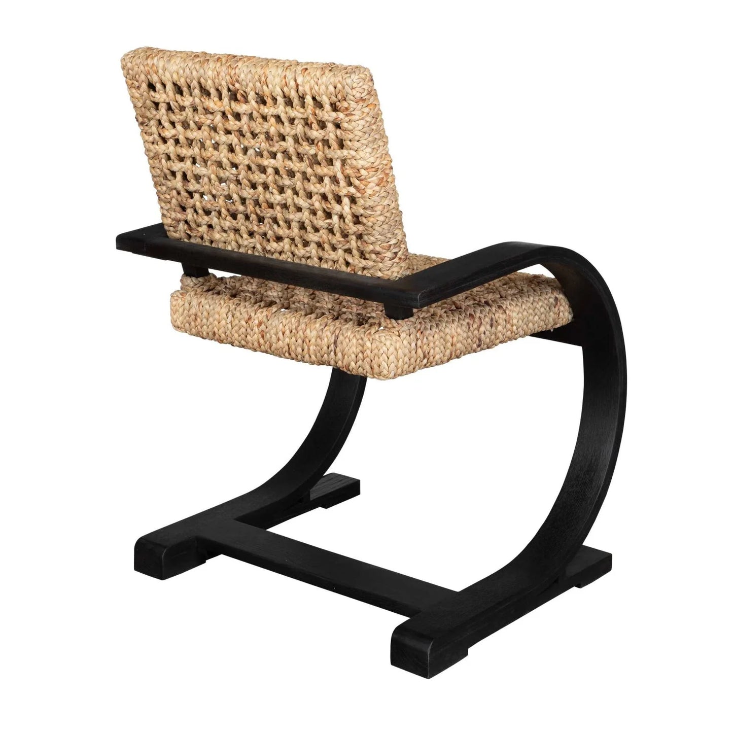 Luxury Woven Water Hyacinth Dining Armchair European Style for Villa