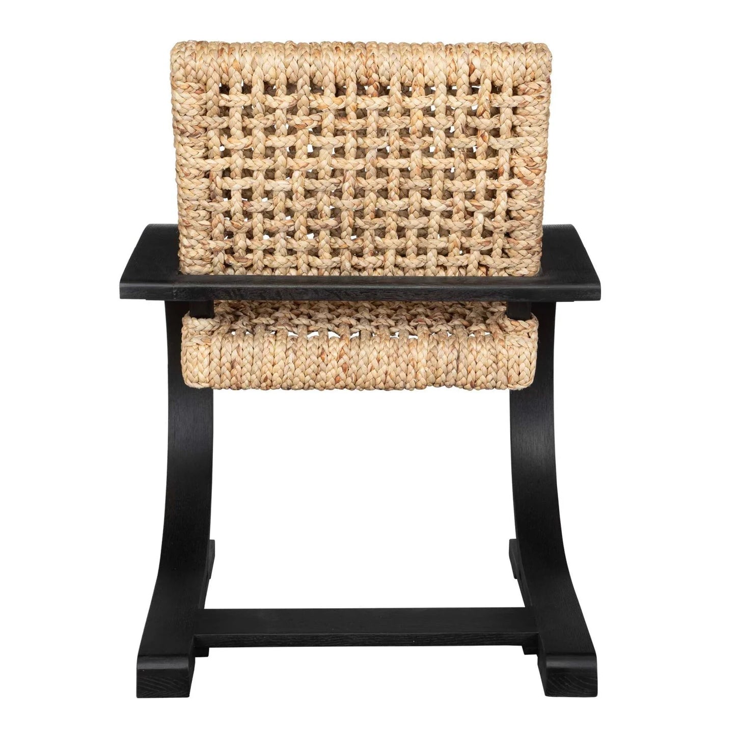 Luxury Woven Water Hyacinth Dining Armchair European Style for Villa