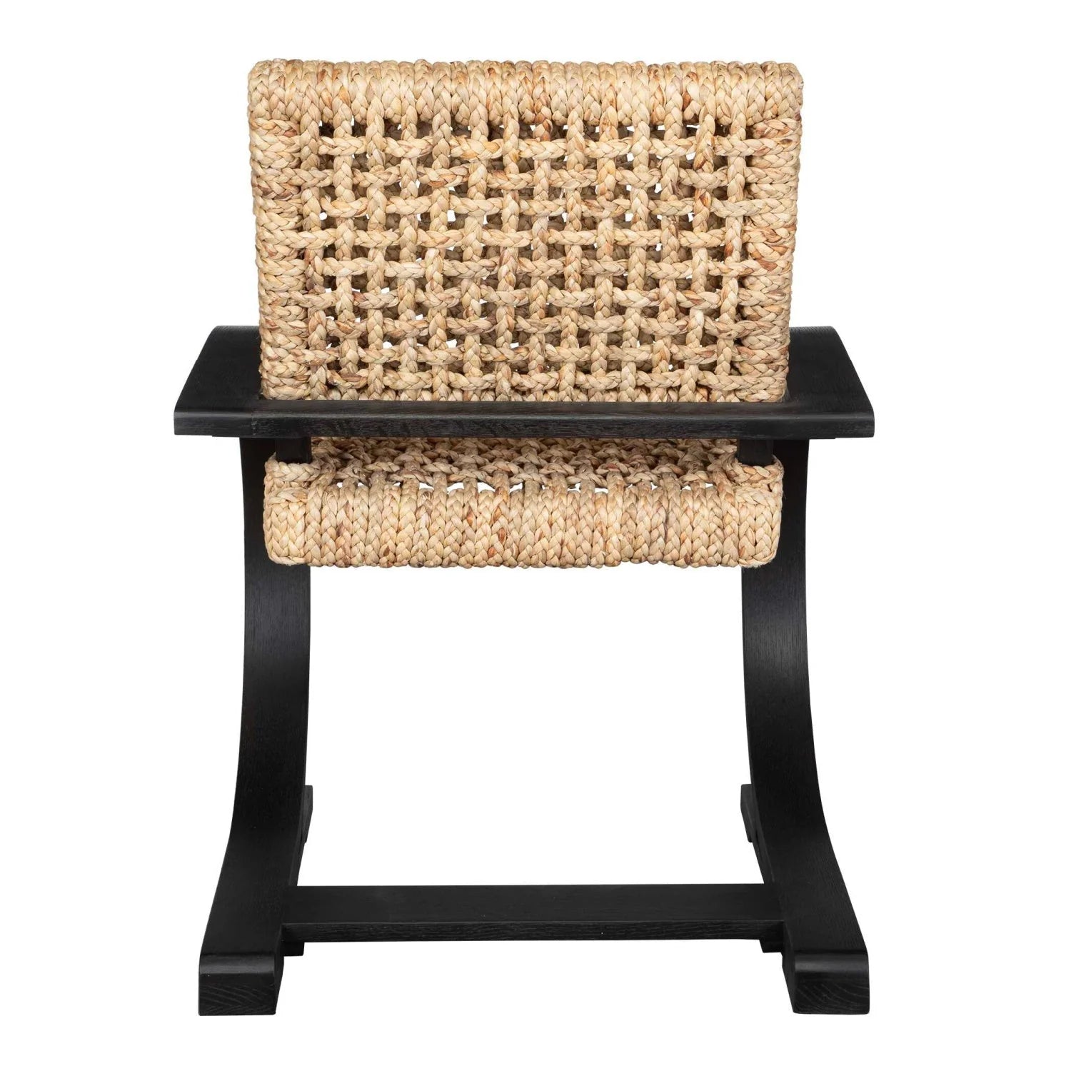 Luxury Woven Water Hyacinth Dining Armchair European Style for Villa