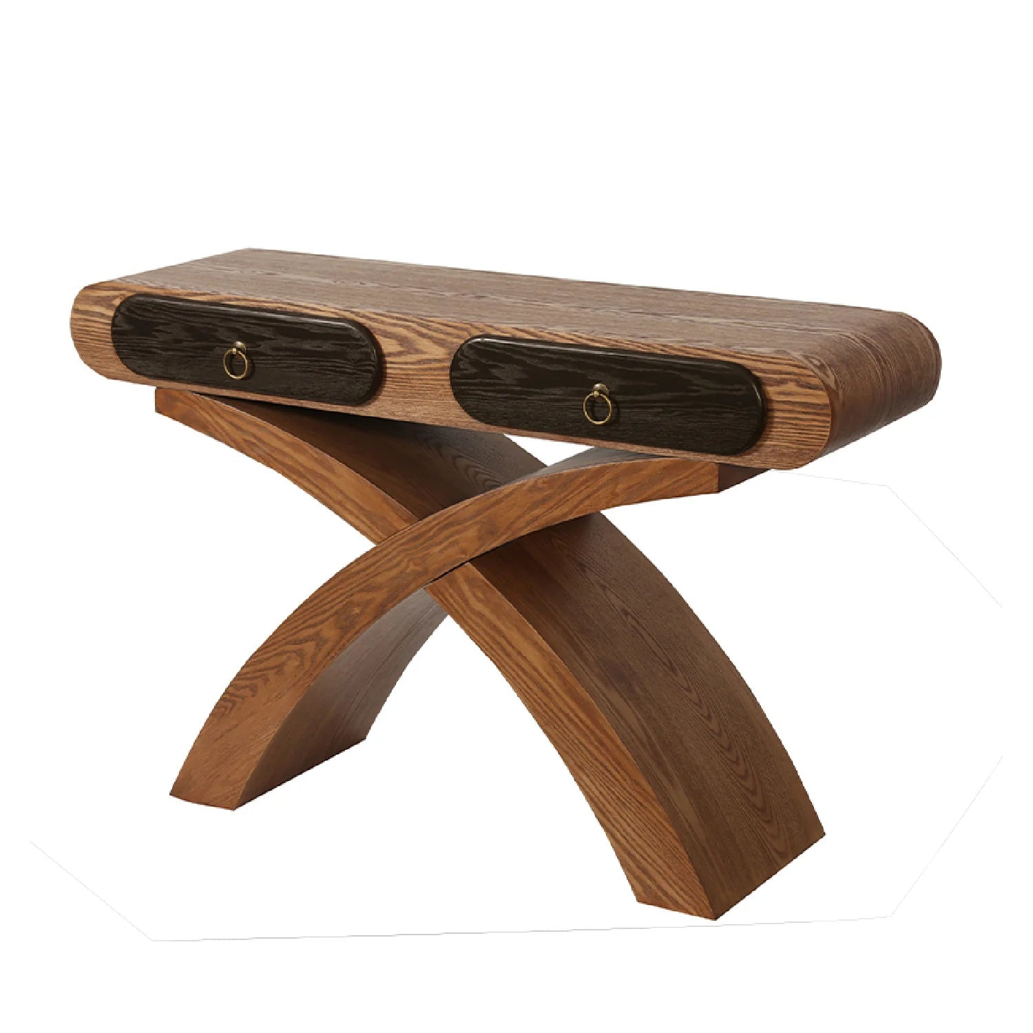 Luxury X-Frame Ashwood Console Table Modern Italian Style for Villa