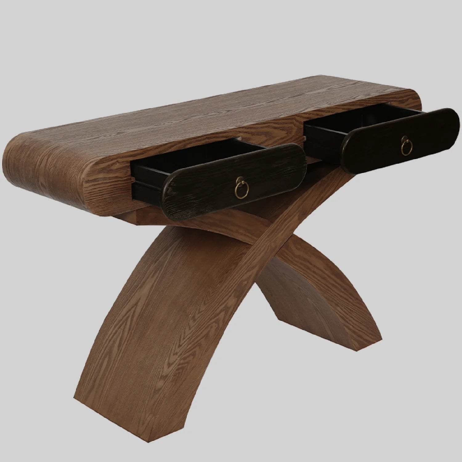 Luxury X-Frame Ashwood Console Table Modern Italian Style for Villa