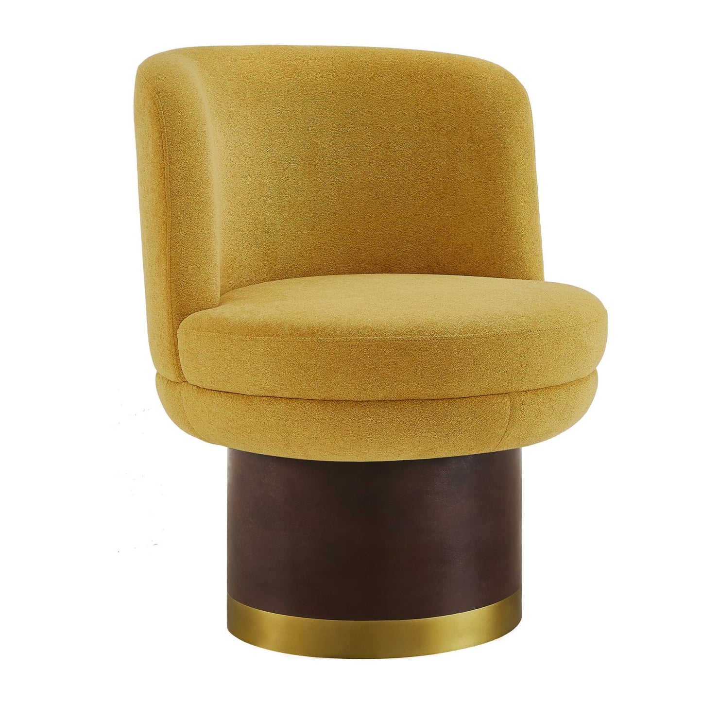 Luxury Yellow Chenille Swivel Lounge Chair Modern Italian Style for Villa