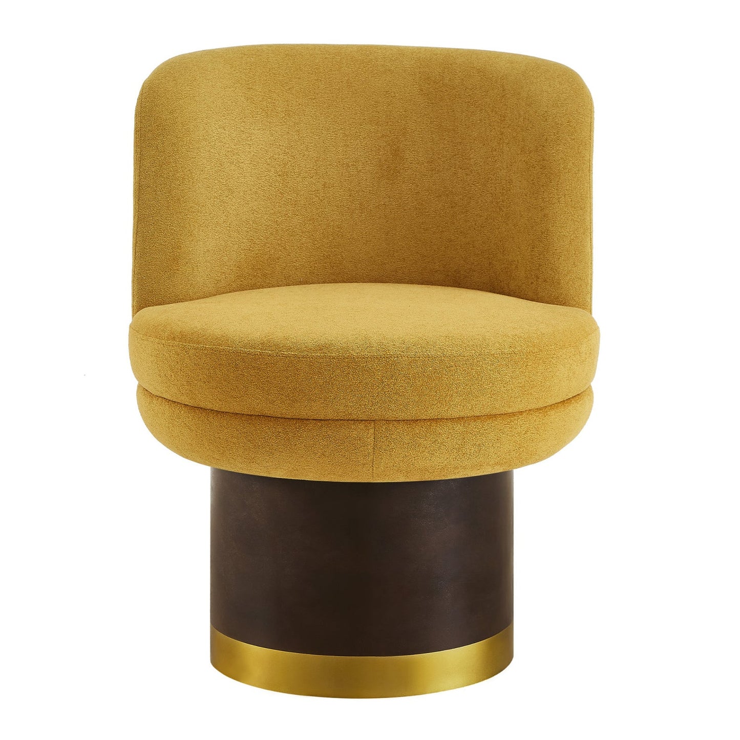 Luxury Yellow Chenille Swivel Lounge Chair Modern Italian Style for Villa