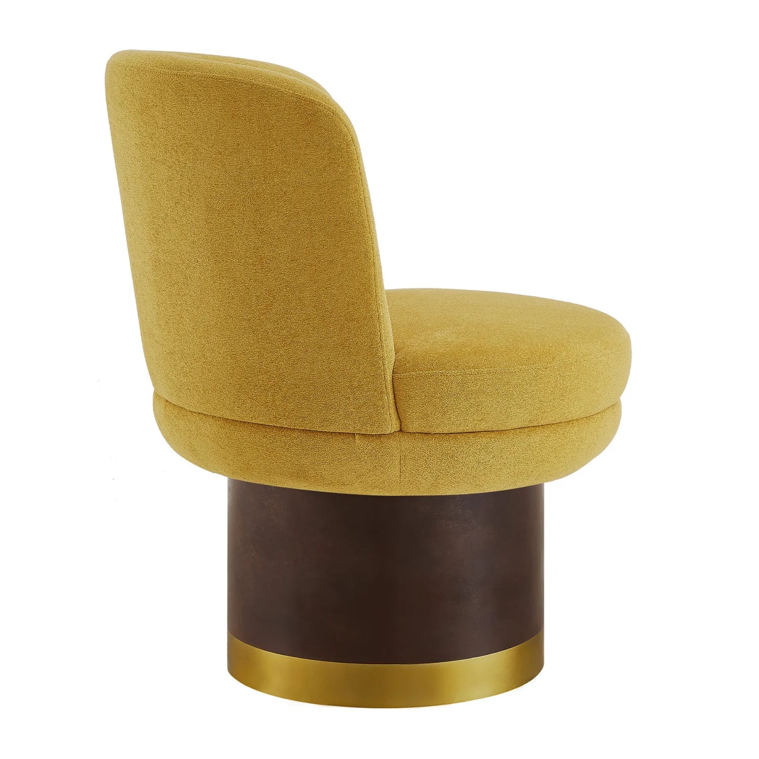 Luxury Yellow Chenille Swivel Lounge Chair Modern Italian Style for Villa