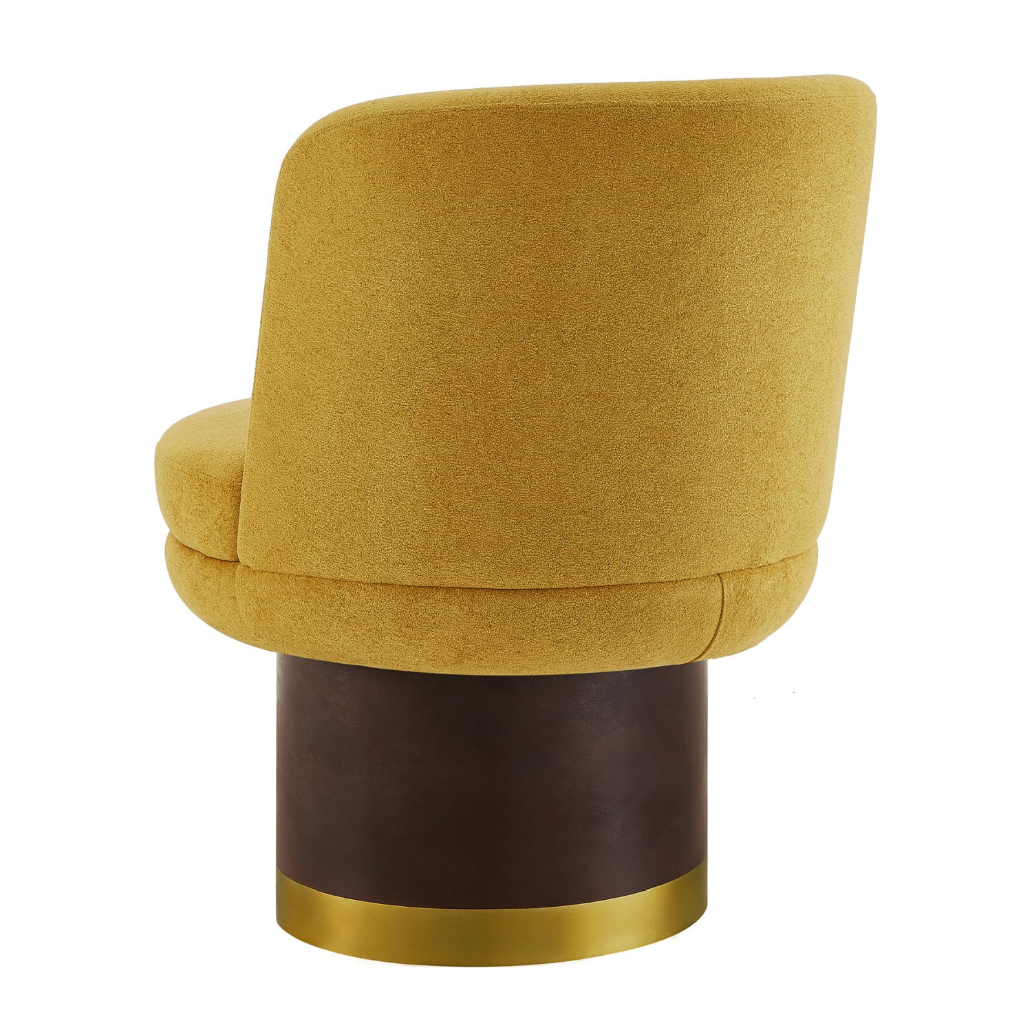 Luxury Yellow Chenille Swivel Lounge Chair Modern Italian Style for Villa
