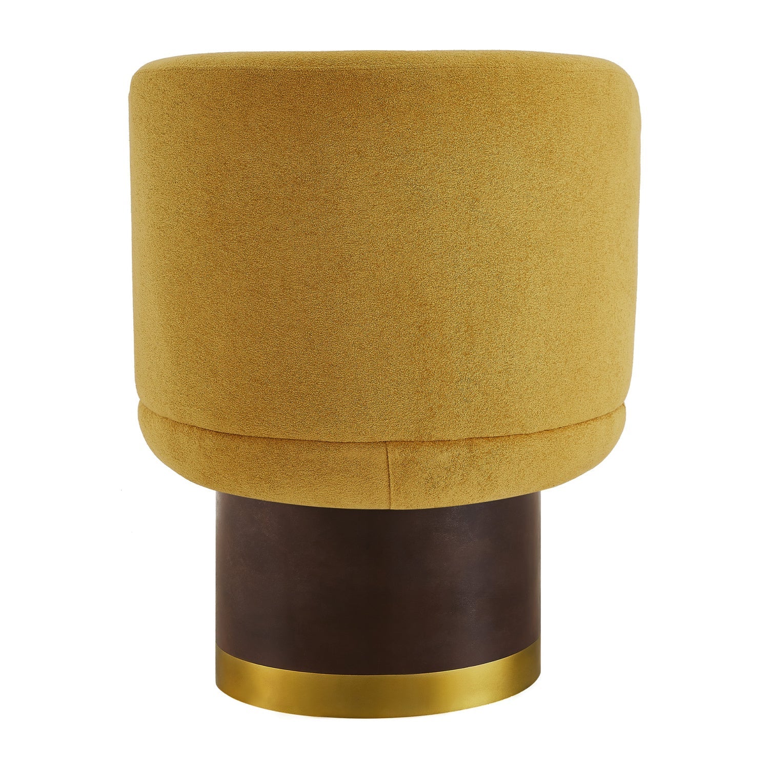 Luxury Yellow Chenille Swivel Lounge Chair Modern Italian Style for Villa