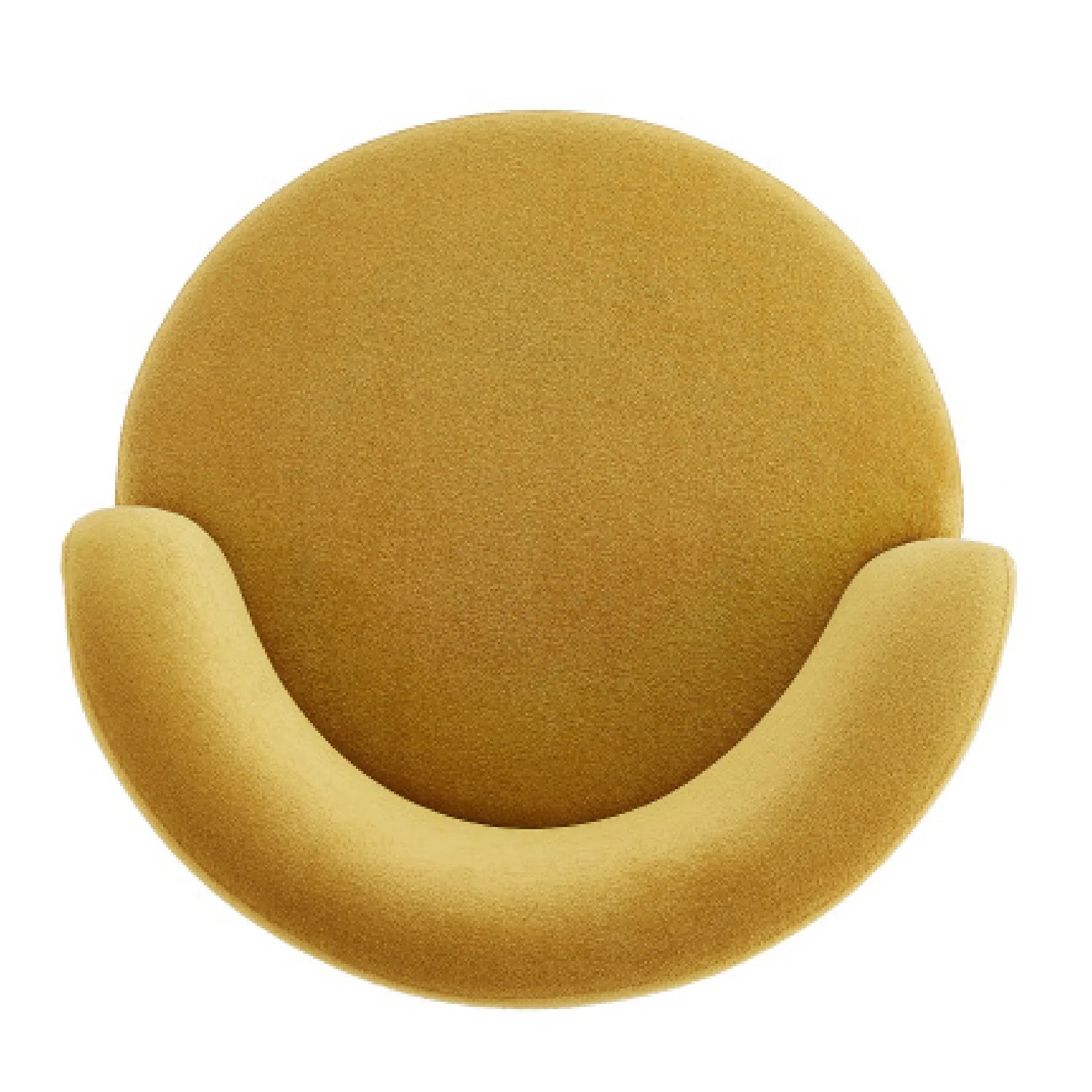 Luxury Yellow Chenille Swivel Lounge Chair Modern Italian Style for Villa