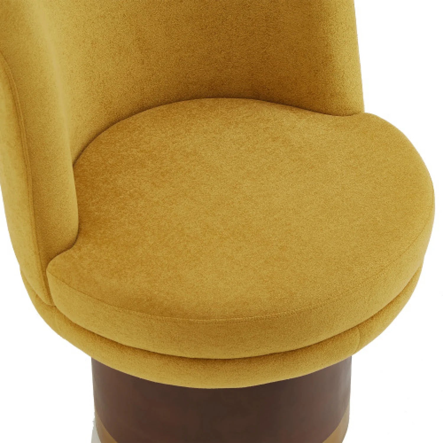 Luxury Yellow Chenille Swivel Lounge Chair Modern Italian Style for Villa