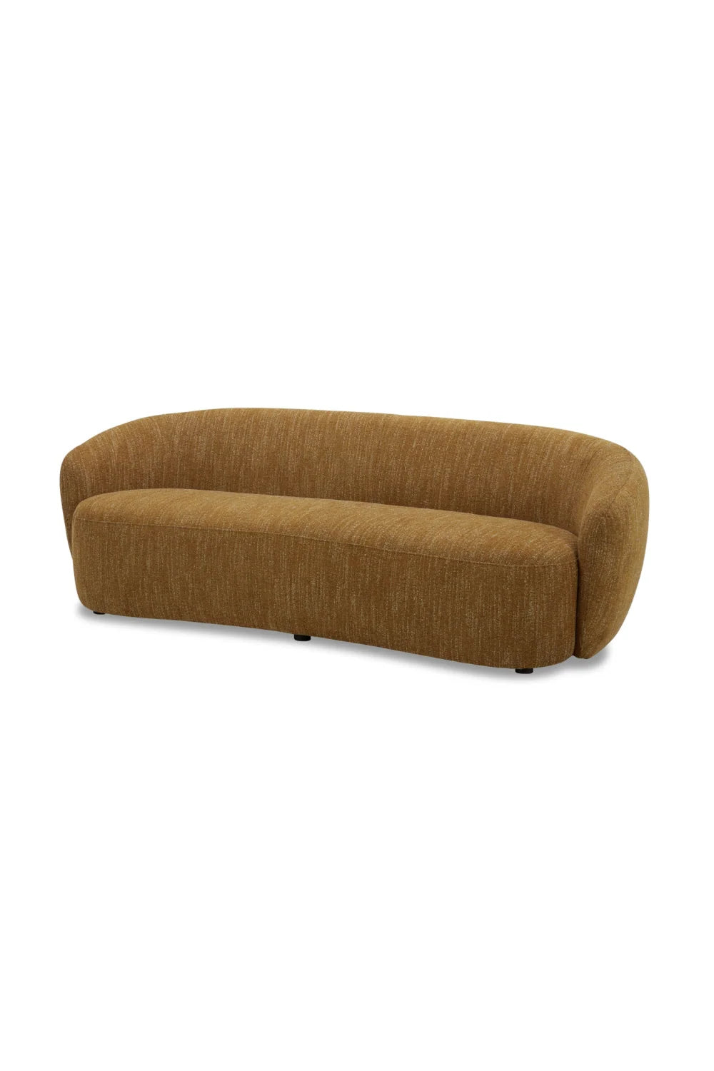 Luxury Yellow Curved Fabric Sofa Modern Italian Style for Villa