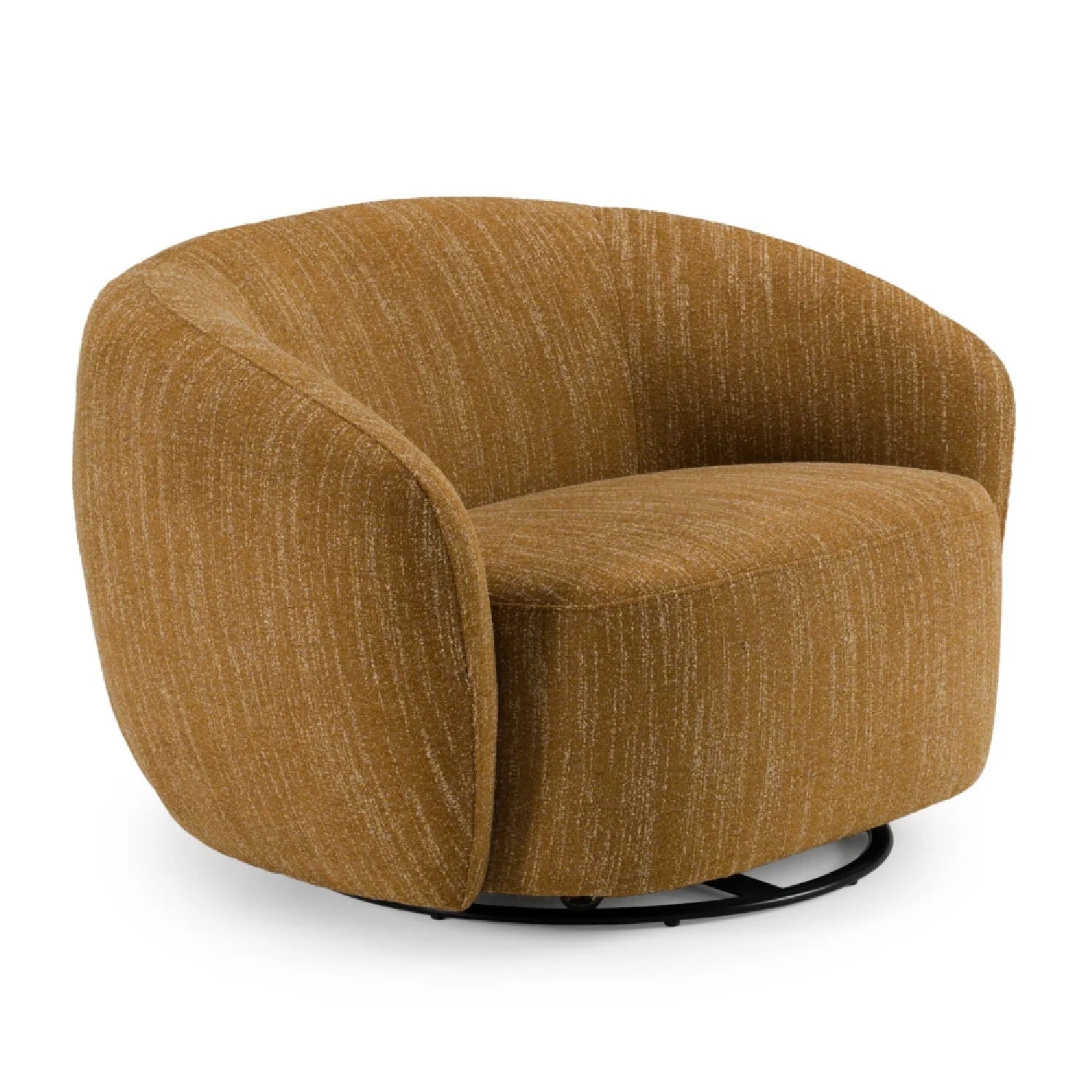 Luxury Yellow Curved Swivel Chair Modern Italian Style for Villa