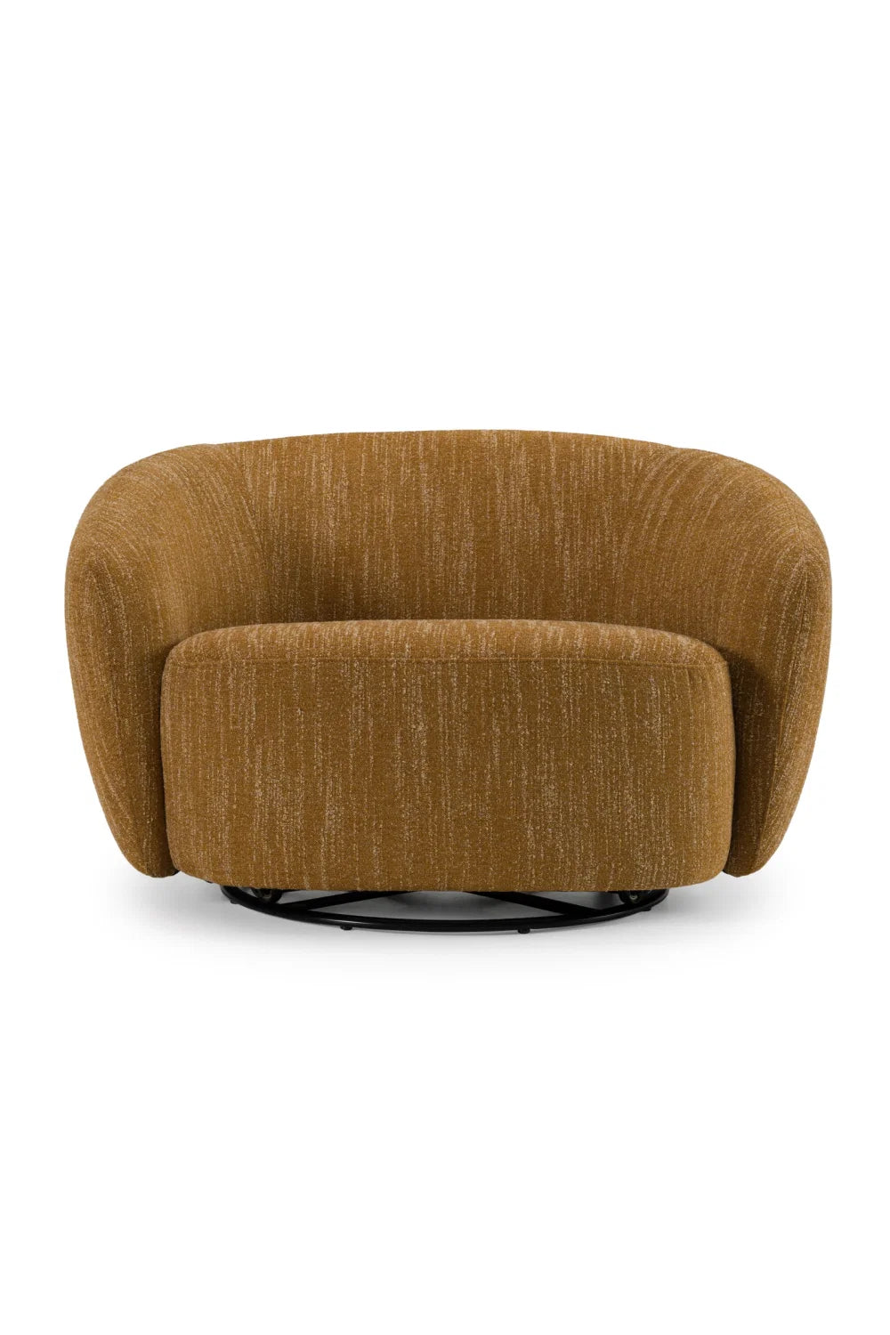 Luxury Yellow Curved Swivel Chair Modern Italian Style for Villa