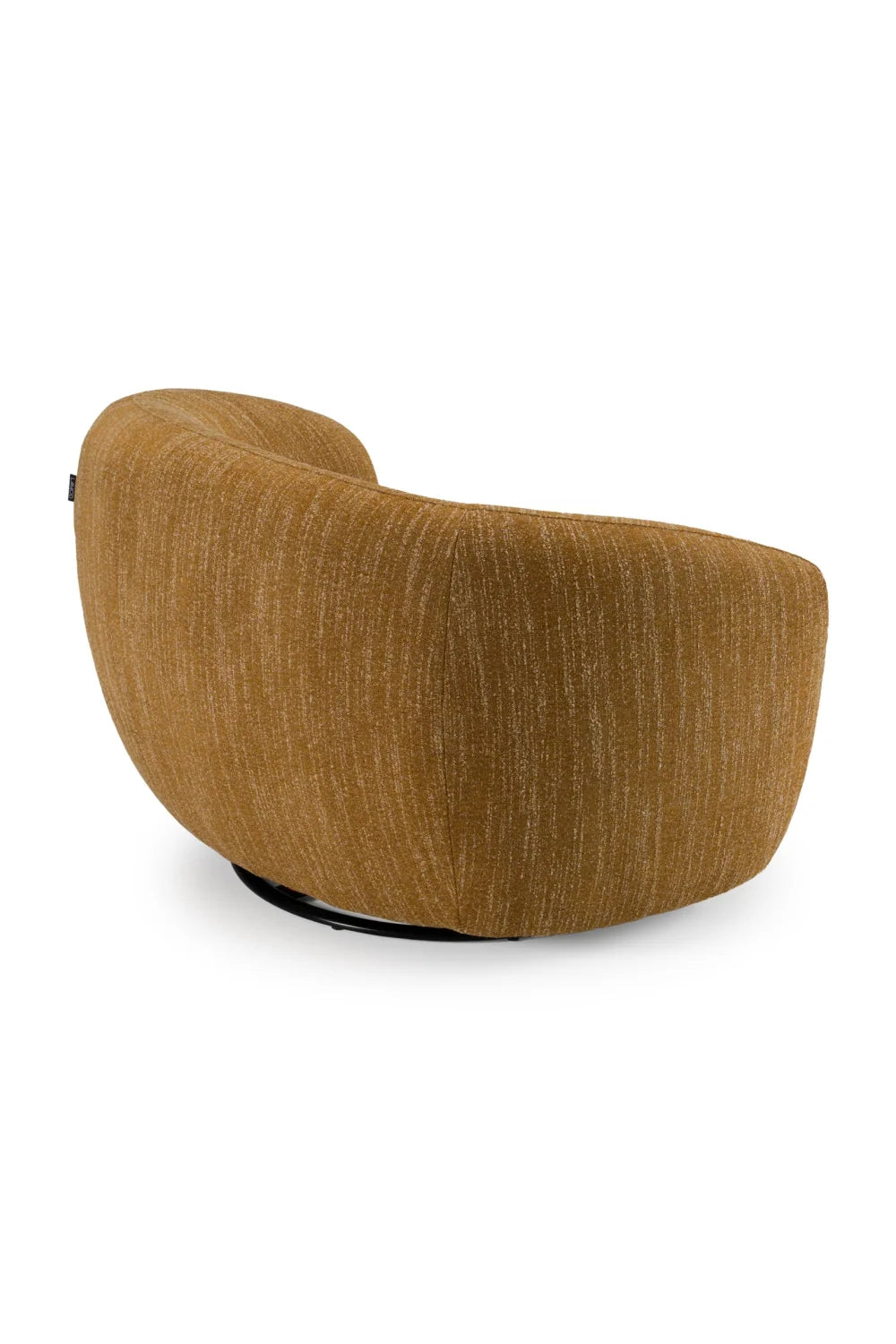 Luxury Yellow Curved Swivel Chair Modern Italian Style for Villa