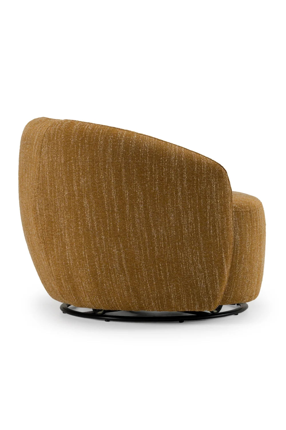 Luxury Yellow Curved Swivel Chair Modern Italian Style for Villa