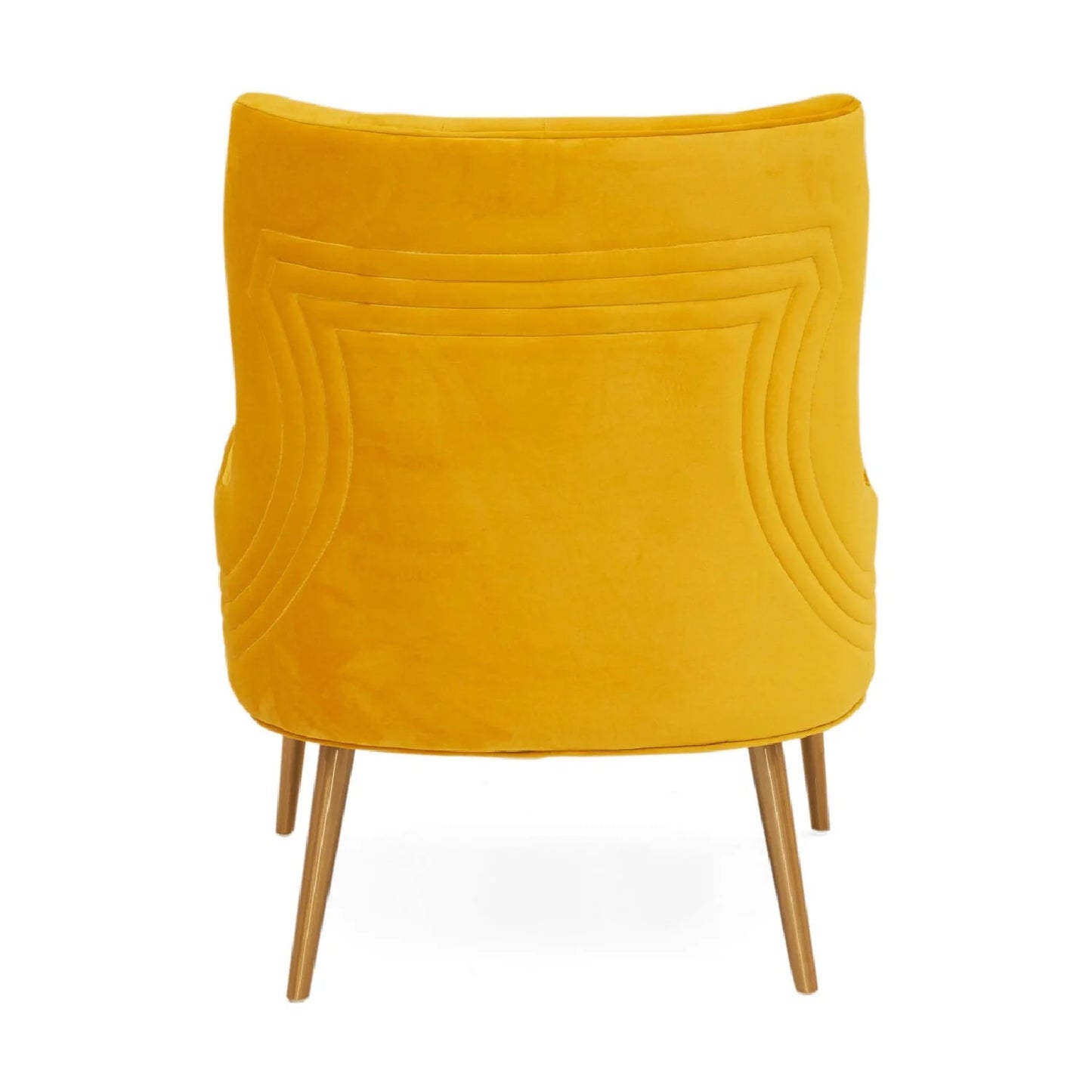 Luxury Yellow Velvet Accent Chair Modern Italian Style for Villa