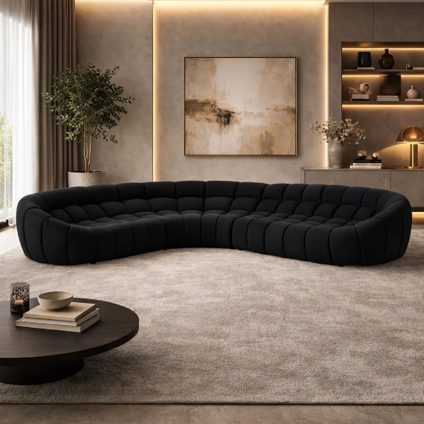 Luxury Yolonda Tufted Sectional Sofa Modern Italian Style for Villa
