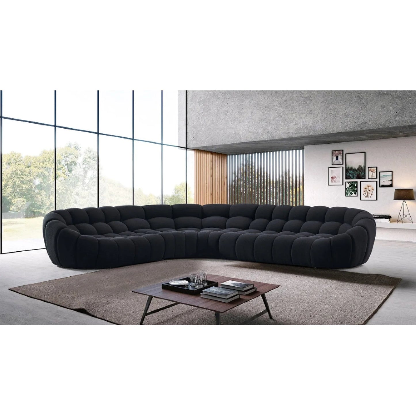 Luxury Yolonda Tufted Sectional Sofa Modern Italian Style for Villa