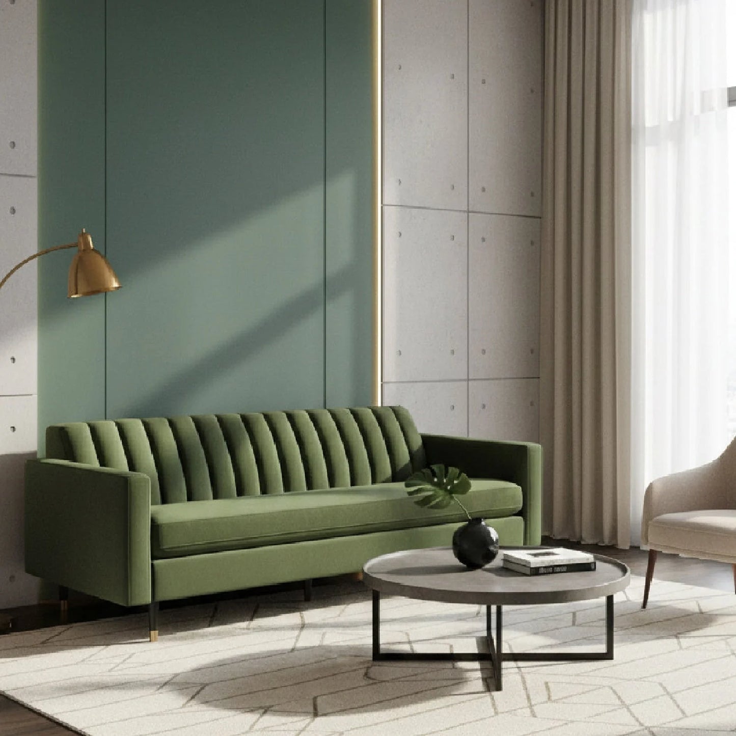Luxury Yosi Velvet Sofa Modern Italian Style for Villa