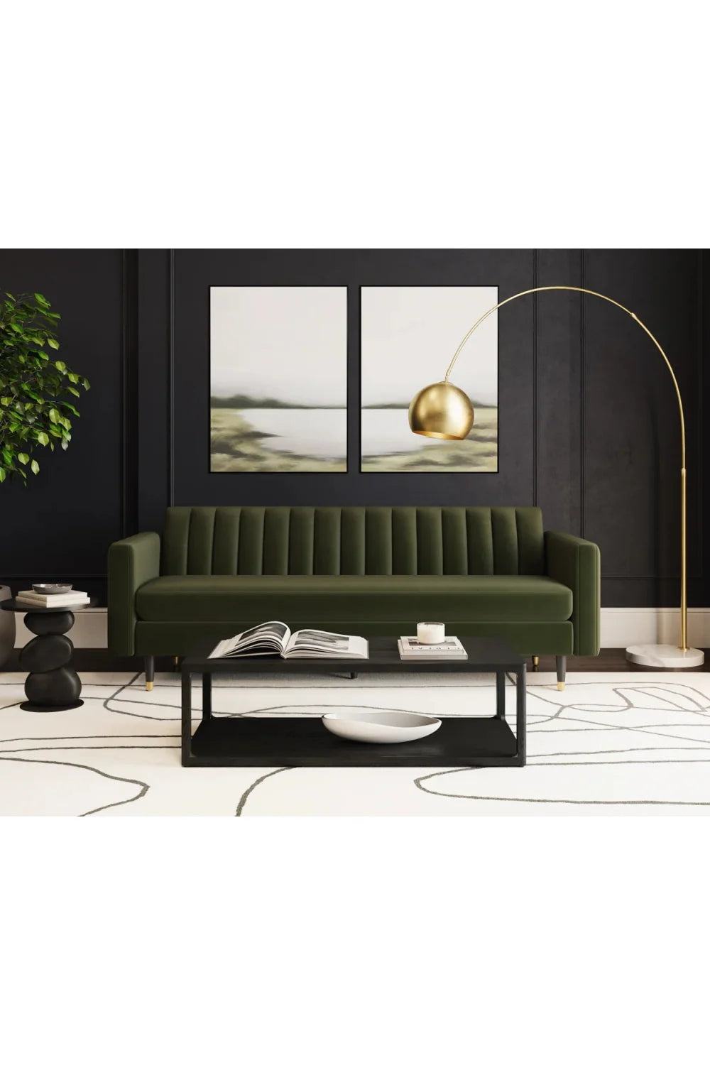 Luxury Yosi Velvet Sofa Modern Italian Style for Villa