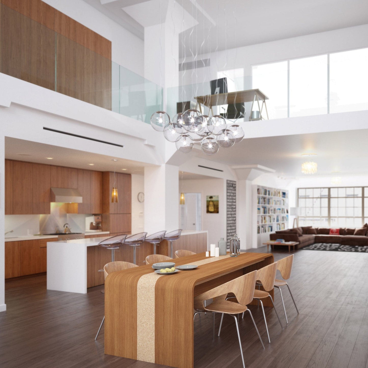Dining Table – Sleek Teak and Cork Italian Designer Statement Piece