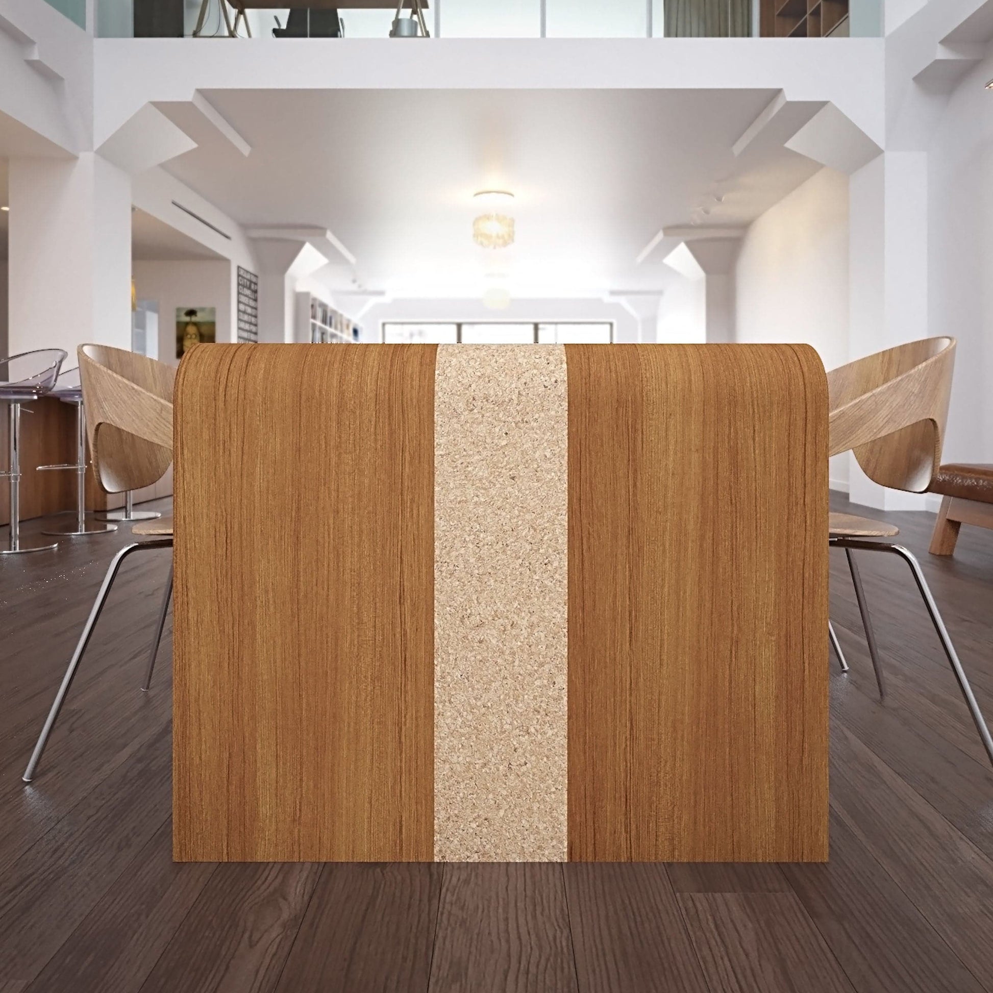 Dining Table – Sleek Teak and Cork Italian Designer Statement Piece