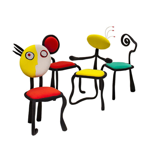 Miro Dining Chairs – Sculptural Iron and Wood Set by Studio65 | S65-cod-38