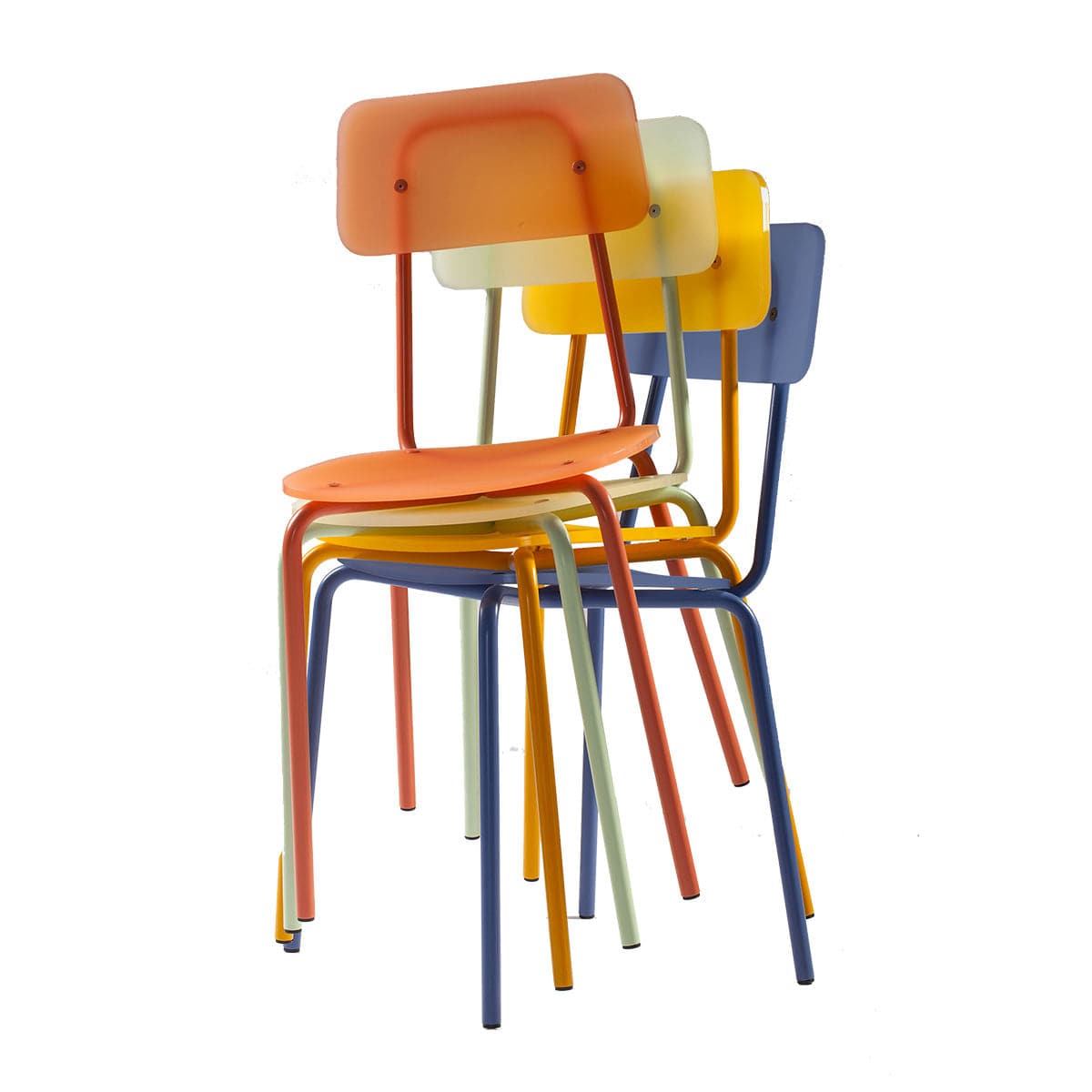 Moodern Dining Chair – Stackable Metal and Methacrylate by Lettera G