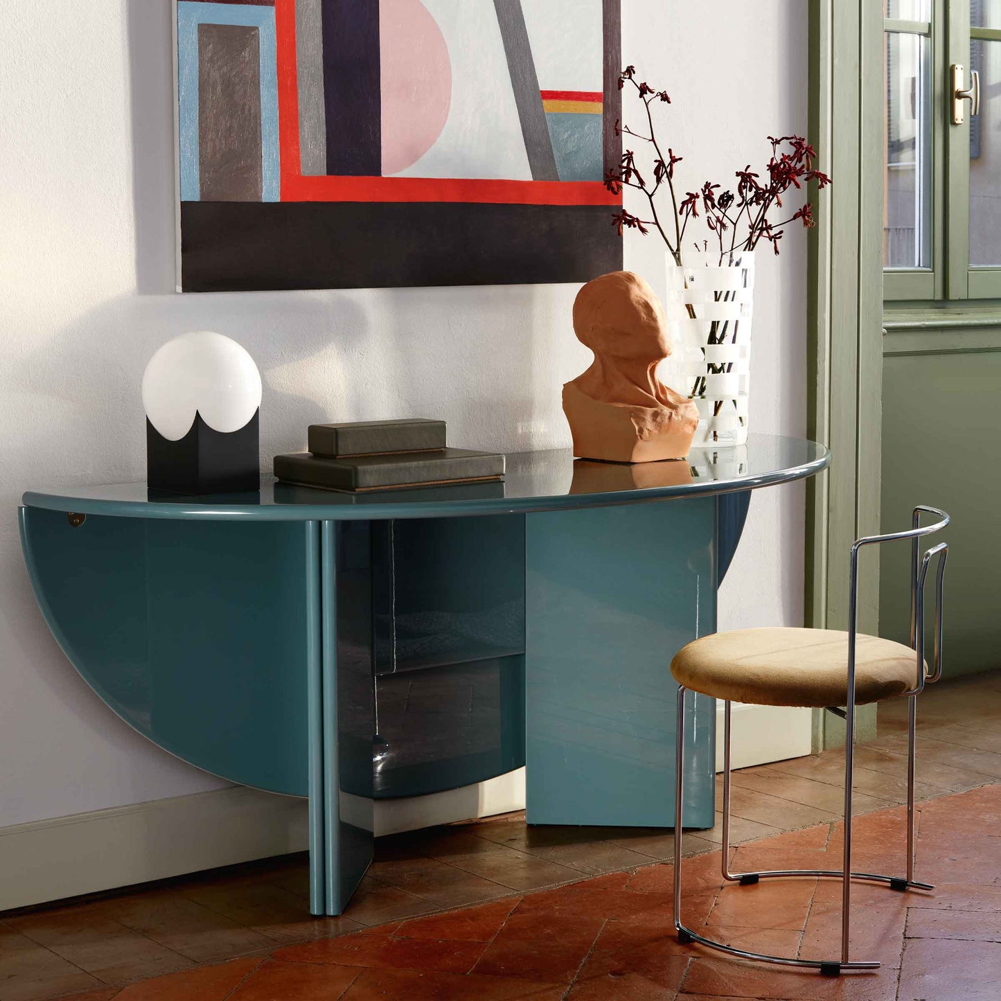 Antella Foldable Table – Dual-Purpose Console 122cm x 169cm in Gloss Lacquer