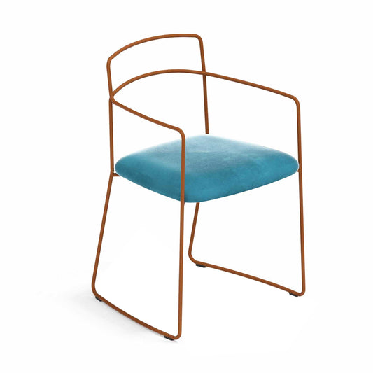 LapiegaWD Seidecimi Dining Chair – Sculptural Metal & Fabric Italian Statement Piece
