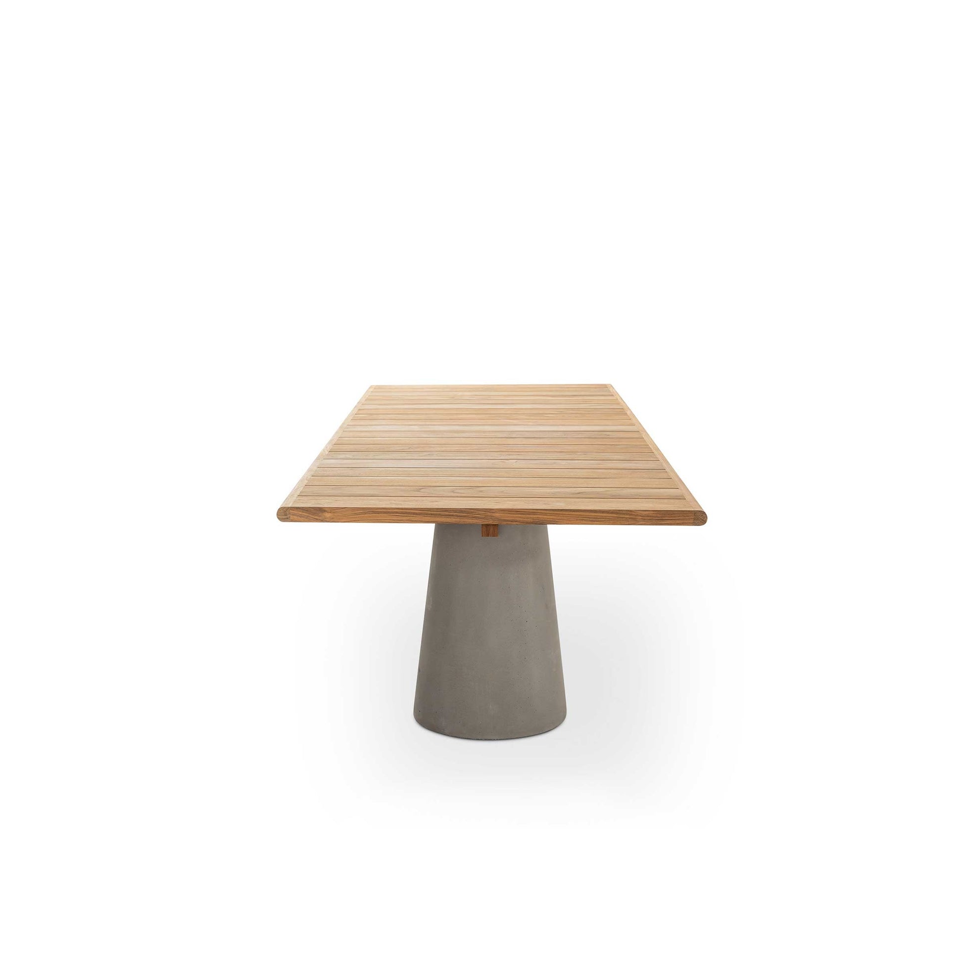 Outdoor Dining Table - Conical Base - Natural Teak - Italian Designer
