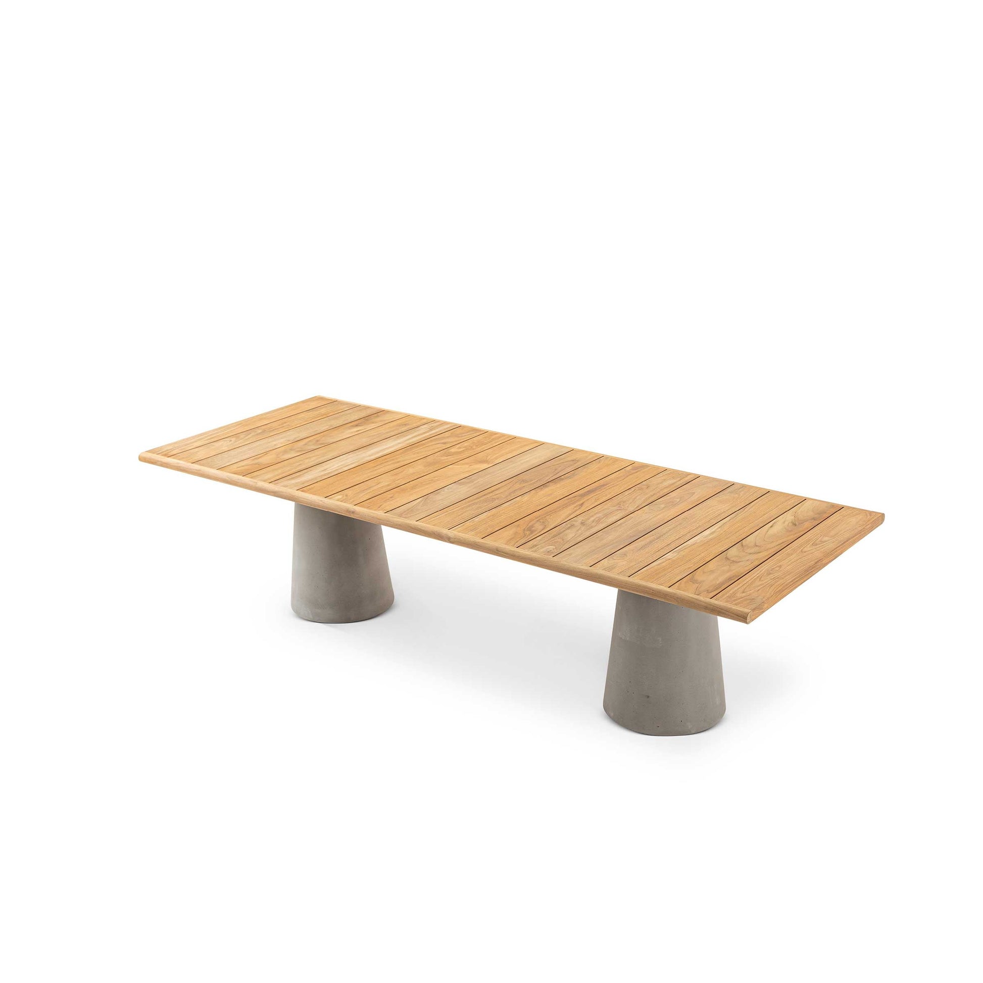 Outdoor Dining Table - Conical Base - Natural Teak - Italian Designer