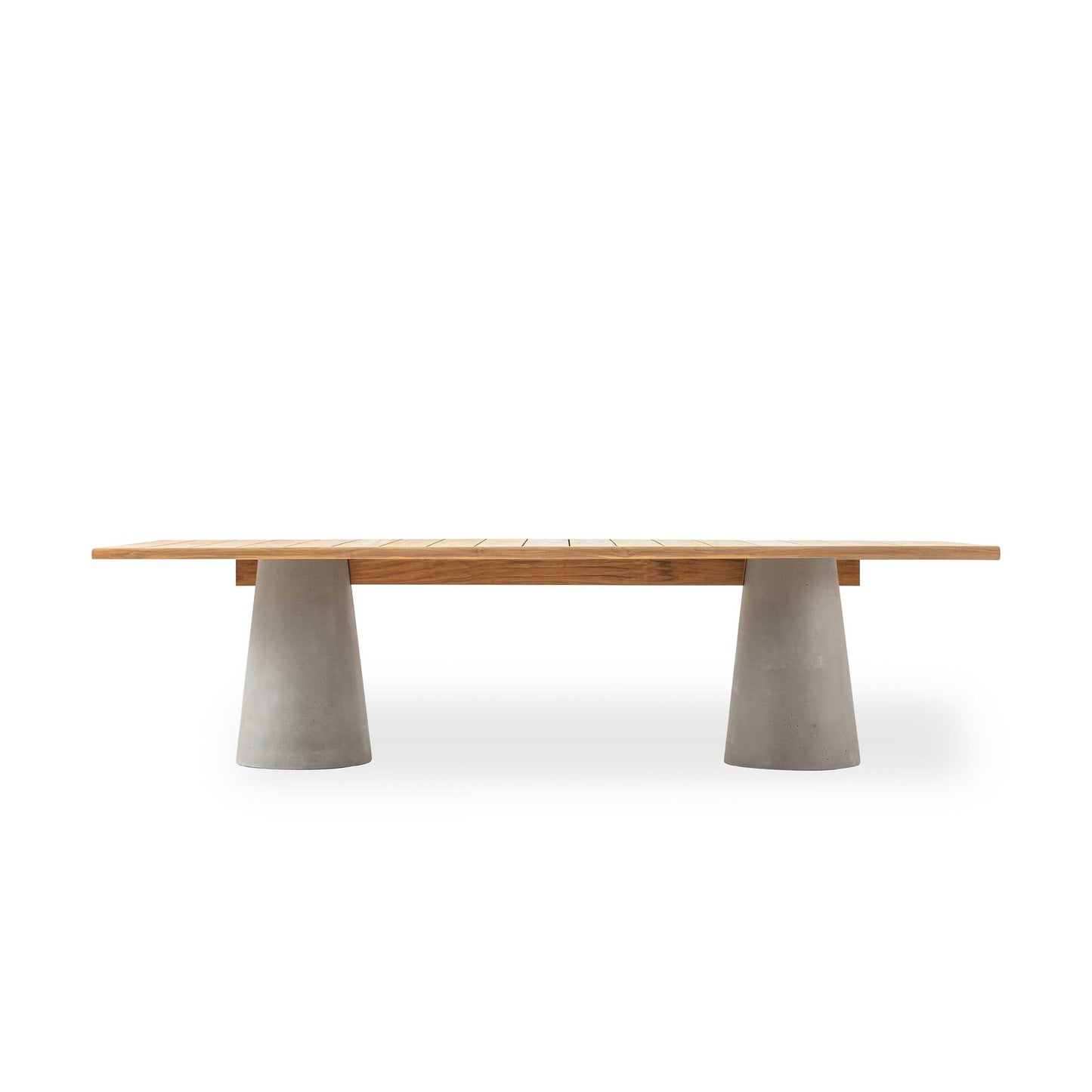 Outdoor Dining Table - Conical Base - Natural Teak - Italian Designer
