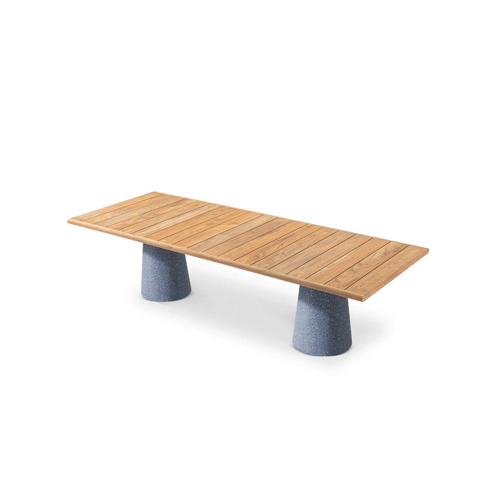Outdoor Dining Table - Conical Base - Natural Teak - Italian Designer