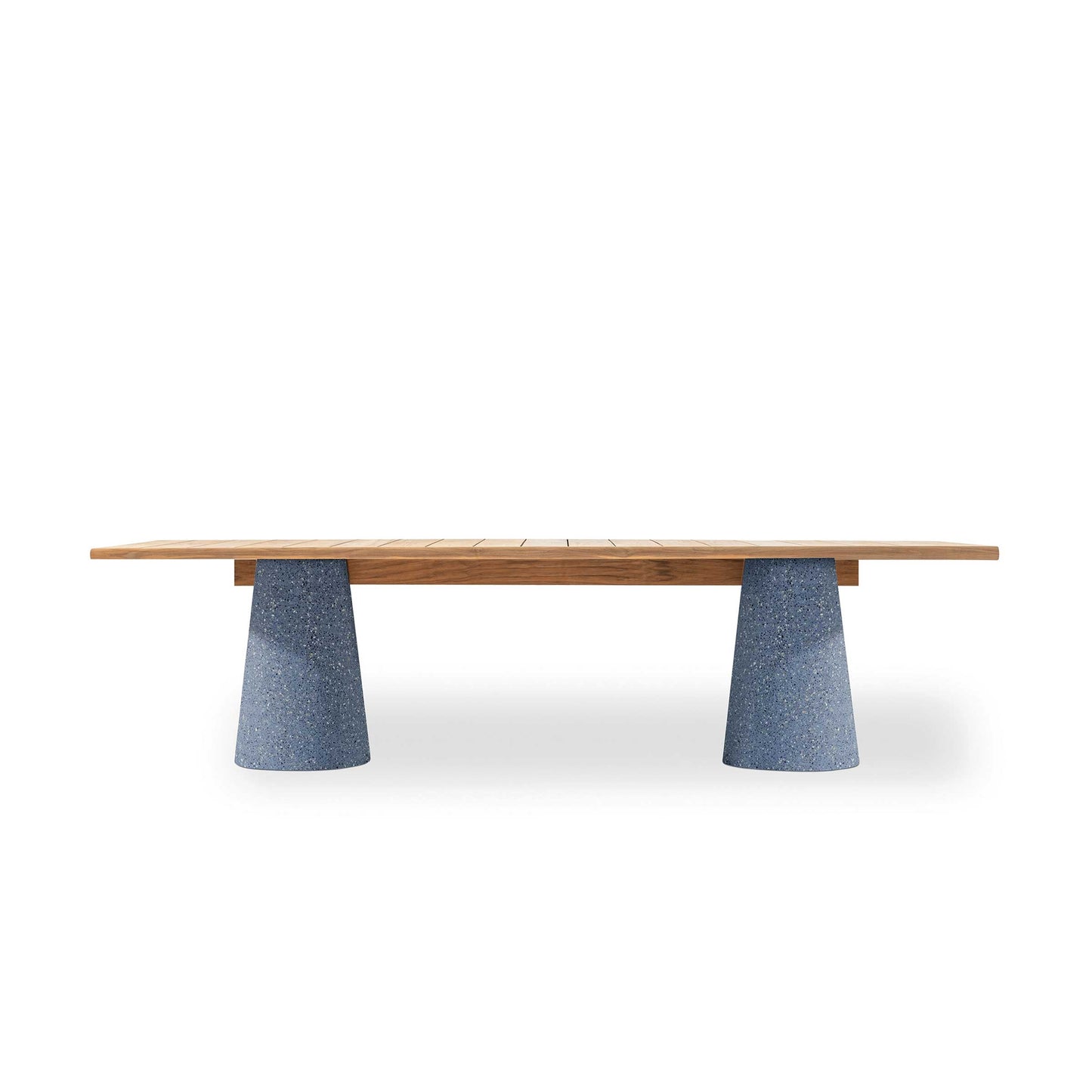 Outdoor Dining Table - Conical Base - Natural Teak - Italian Designer