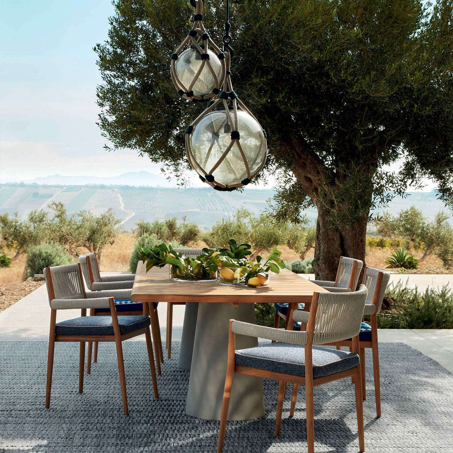Dine Out Outdoor Armchair – Stackable Teak and Rope Designer Chair by Cassina