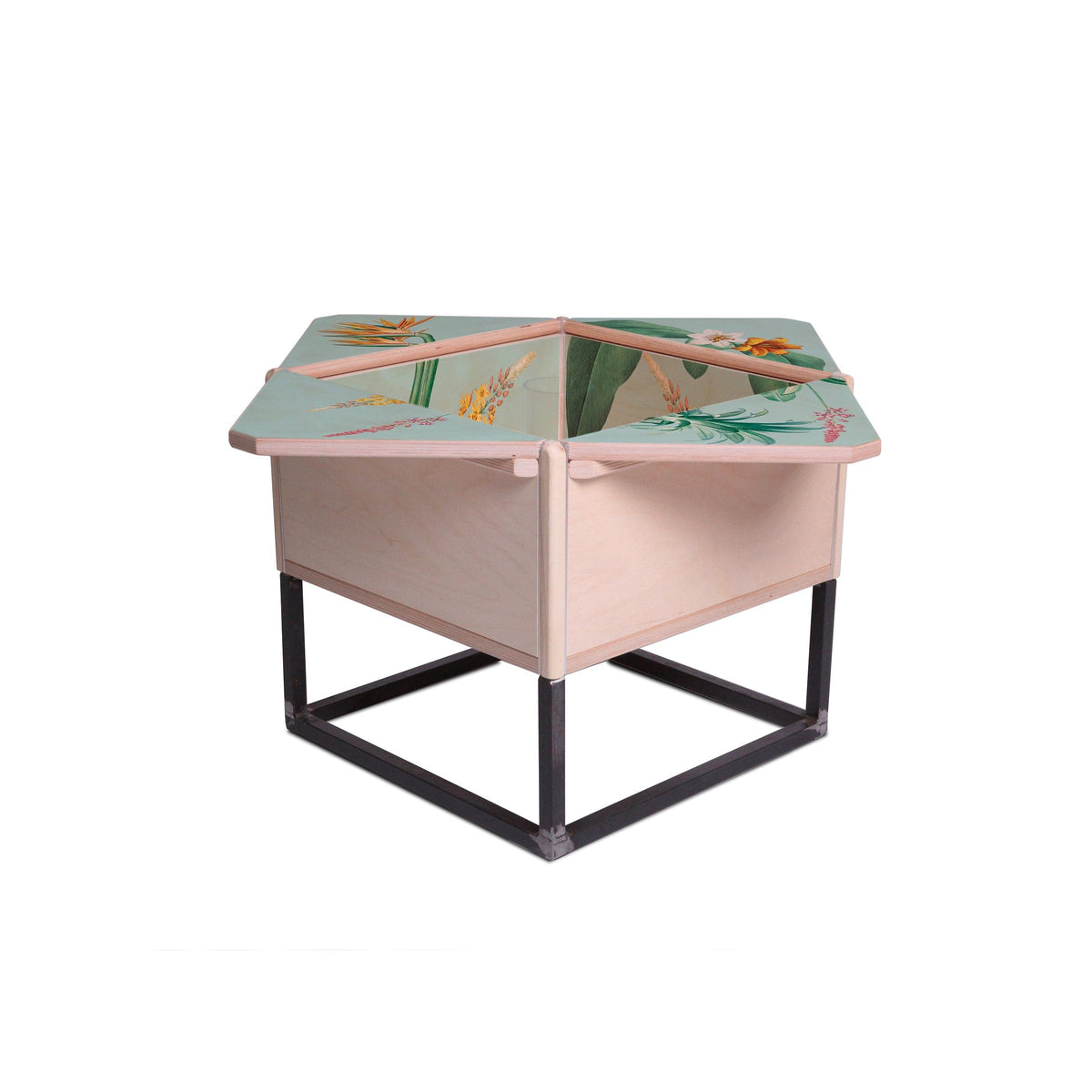 Luxury PETALO Wood Metal Coffee Table Modern Italian Style for Villa