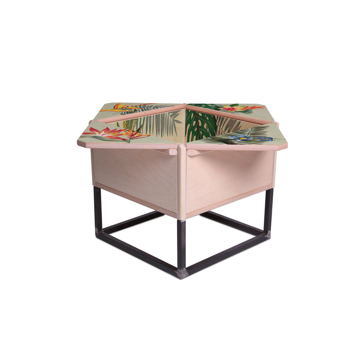 Luxury PETALO Wood Metal Coffee Table Modern Italian Style for Villa