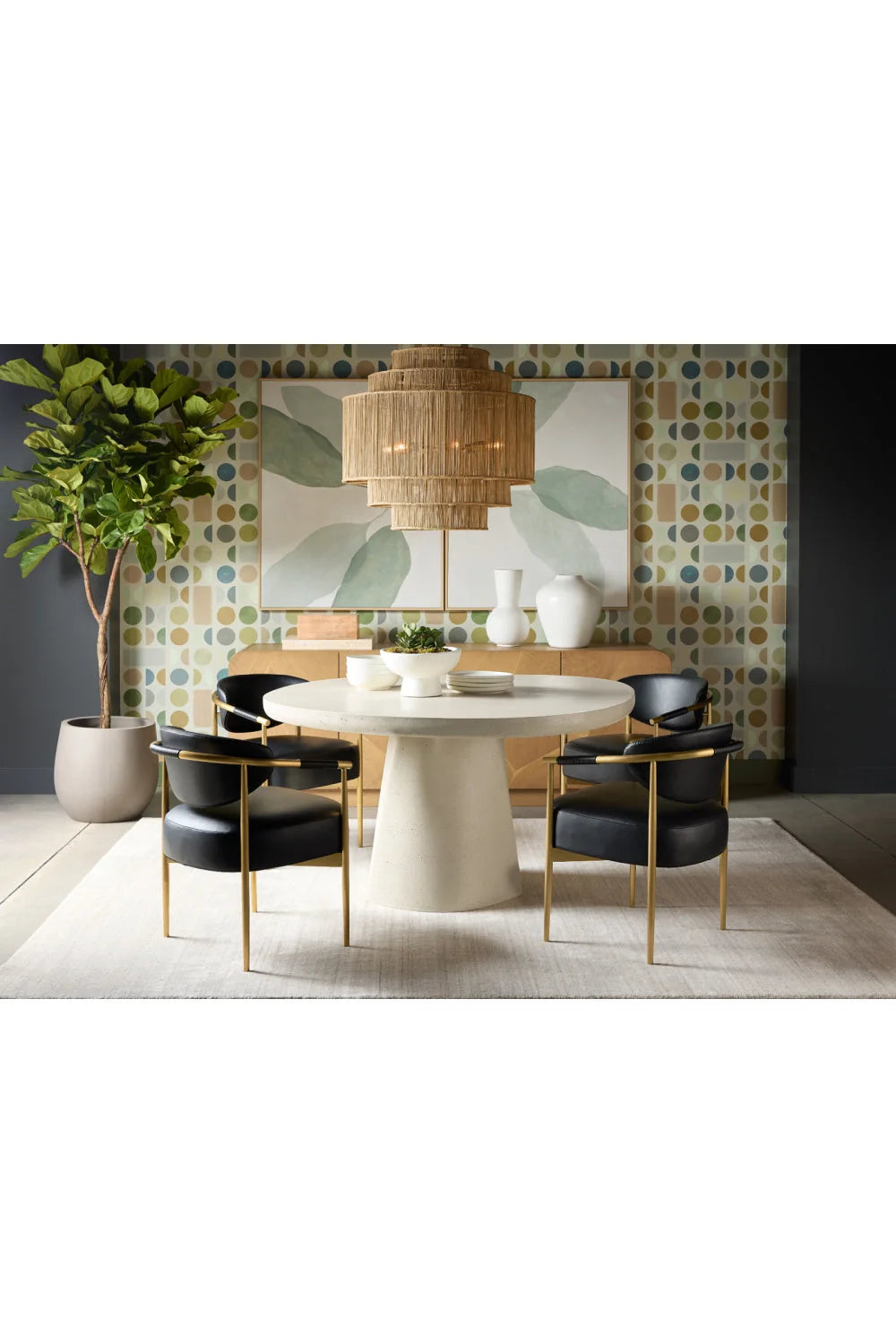 Patterned Oak 4-Door Sideboard | Splendido Fauna