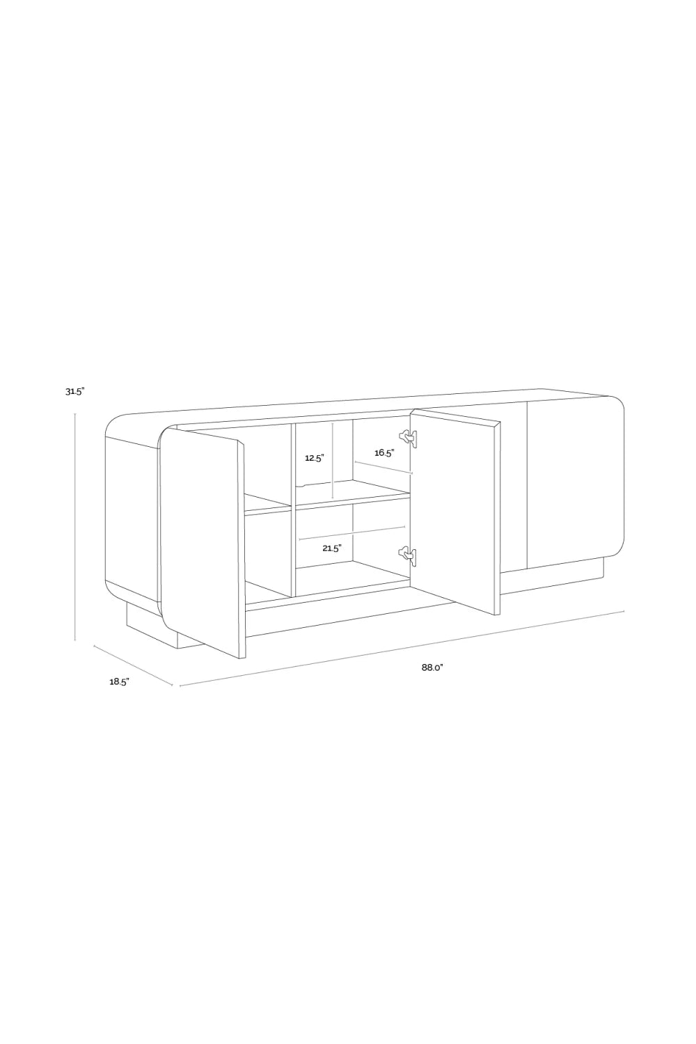 Patterned Oak 4-Door Sideboard | Splendido Fauna