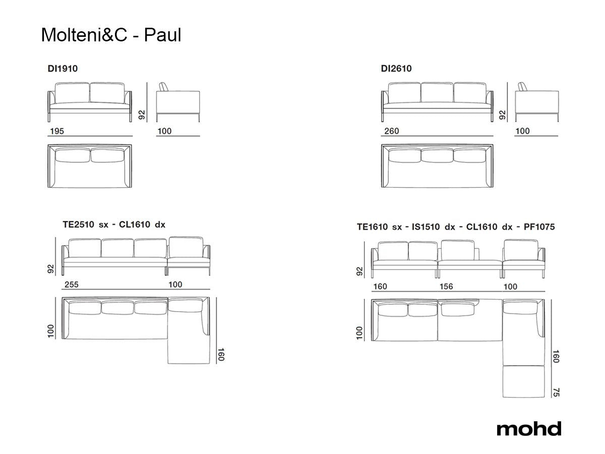 Luxury Paul Modular Sofa Modern Italian Style for Villa