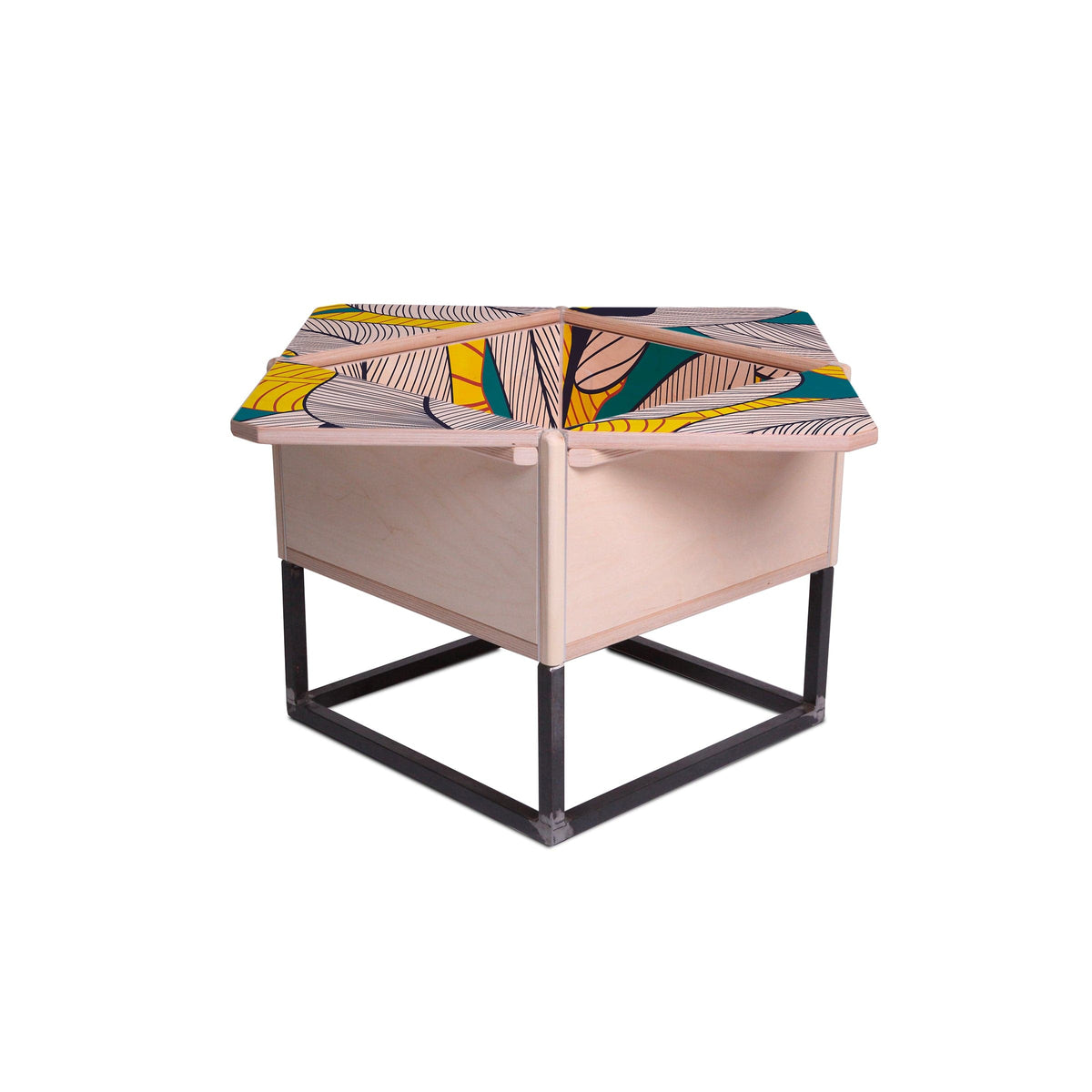 Luxury PETALO Wood Metal Coffee Table Modern Italian Style for Villa