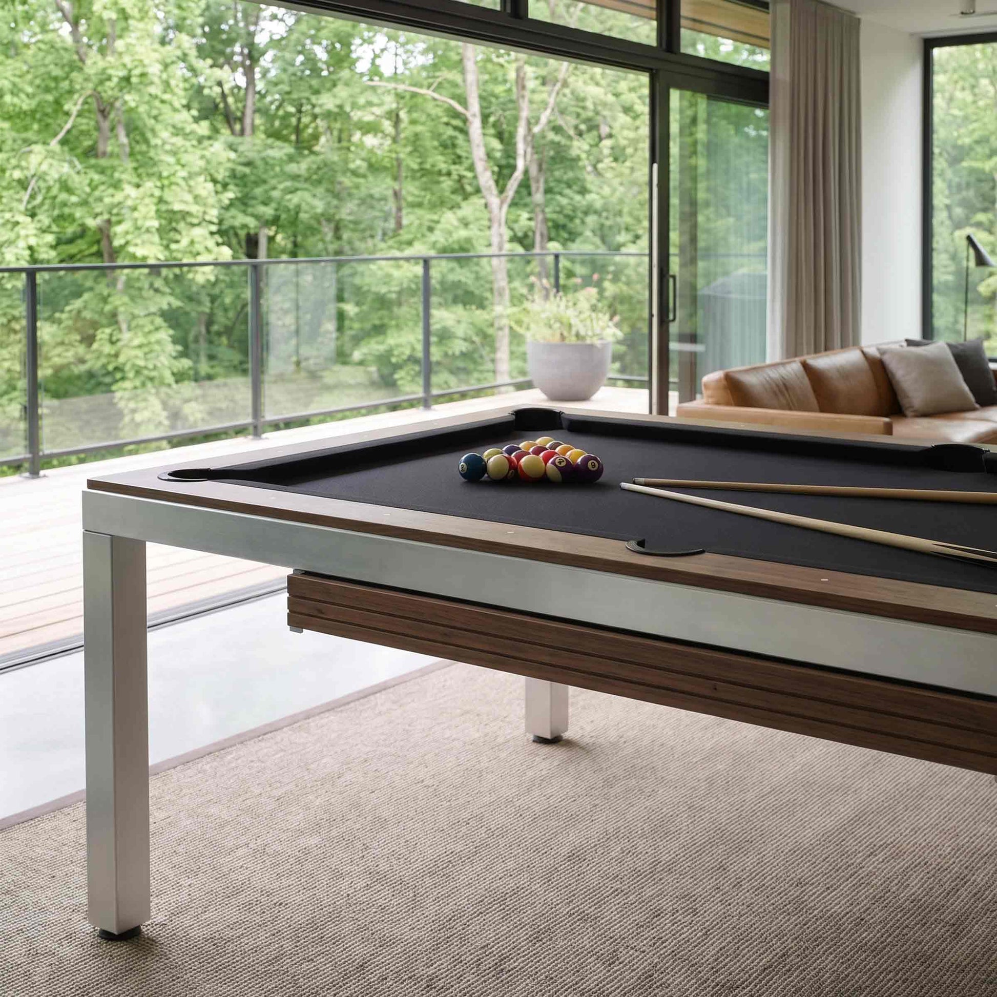 Convertible Pool Table CUBE – Minimalist Metal and Wood | 3CAR0255