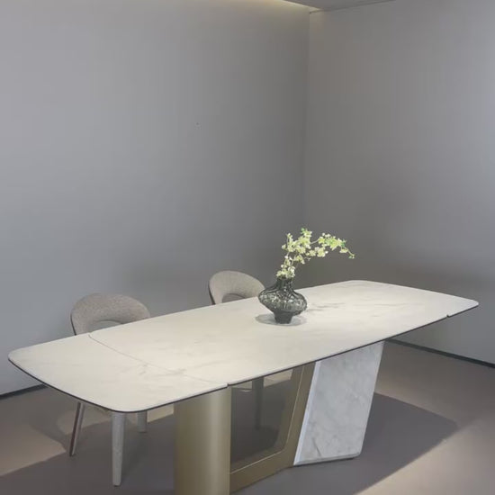 Luxury 1601769243618 Sintered Stone Extendable Dining Table Modern Italian Style for Villa