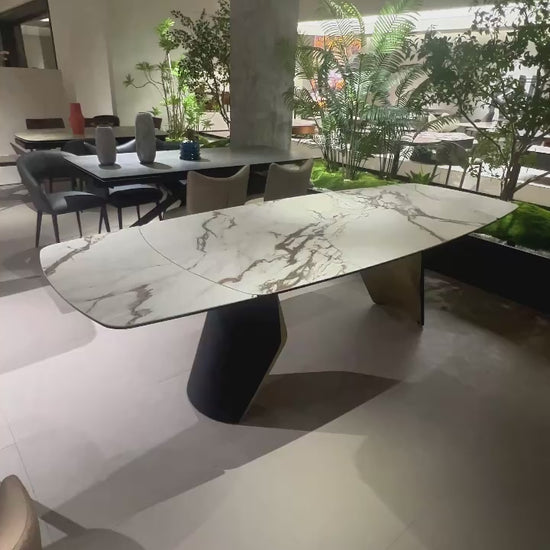 Luxury 1601726521080 Sintered Stone Extendable Dining Table Modern Italian Style for Villa