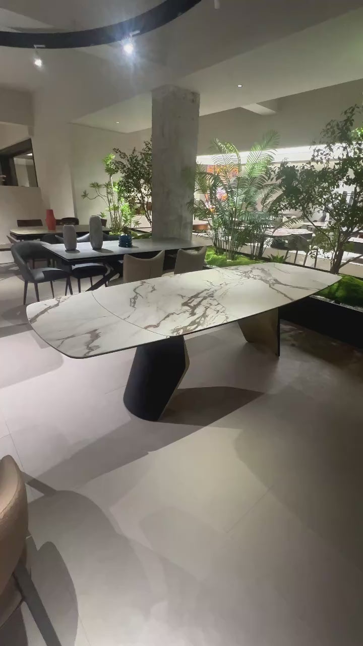 Luxury 1601726521080 Sintered Stone Extendable Dining Table Modern Italian Style for Villa