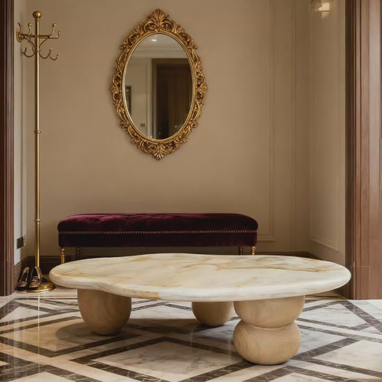 Modern Minimalist Marble Coffee Table Solid Wood Legs Luxury Italian Style