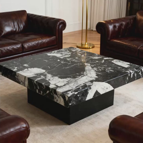 Luxury Square Marble Coffee Table Modern Italian Style for Villa